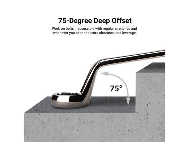 CAPRI TOOLS CP11950-7ST 75-Degree Deep Offset Double Box End Wrench Set, 1/4 to
