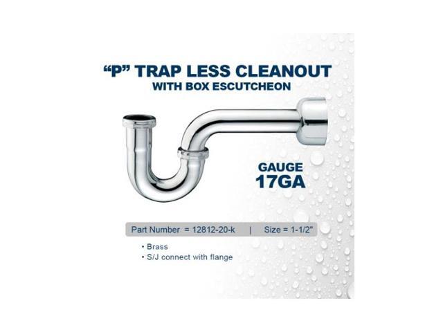 EVERFLOW 12712-S P-Trap with Box Escutcheon for Tubular Drain Applications,