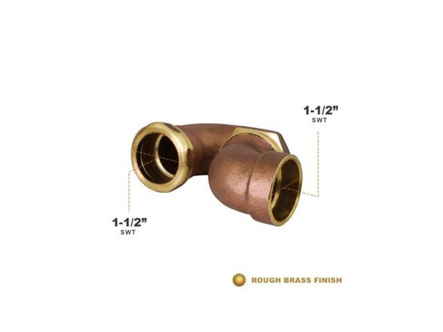 EVERFLOW 21317 SWTx1-1/2' LA Pattern Trap for Tubular Drain Applications, Brass