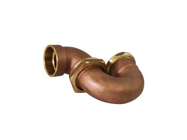 EVERFLOW 21317 SWTx1-1/2' LA Pattern Trap for Tubular Drain Applications, Brass