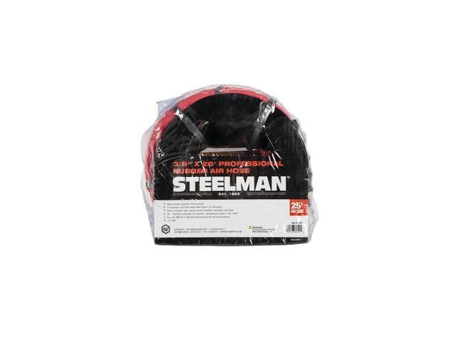 STEELMAN 60394 25-Foot x 3/8' ID Rubber Air Hose with 1/4' NPT Brass Fittings