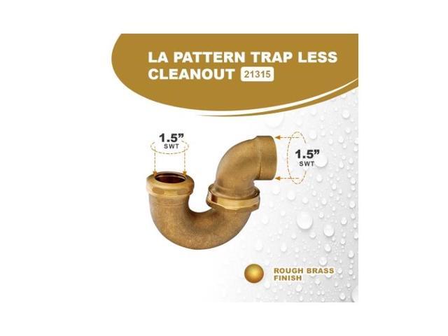 EVERFLOW 21315 IPSx1-1/2' LA Pattern Trap for Tubular Drain Applications, Brass