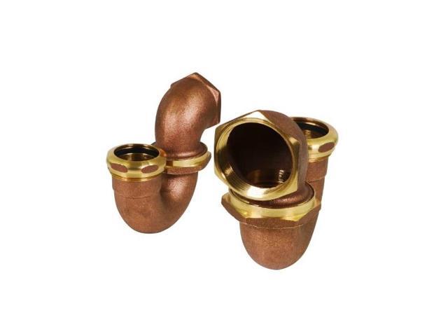 EVERFLOW 21315 IPSx1-1/2' LA Pattern Trap for Tubular Drain Applications, Brass