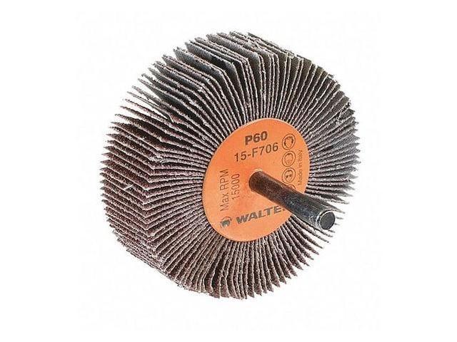 Photos - Other Power Tools WALTER SURFACE TECHNOLOGIES 15F706 Flap Wheel, 1/4' Shaft, 3'x1' 60gr