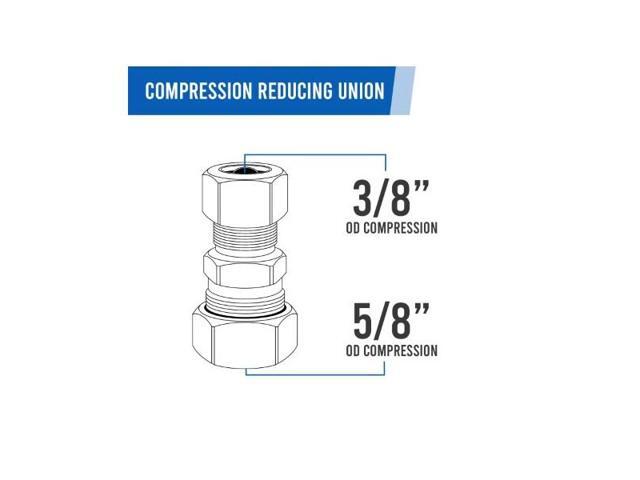EVERFLOW C62R-5838-NL 5/8' x 3/8' O. D. COMP Reducing Union Pipe Fitting; Lead