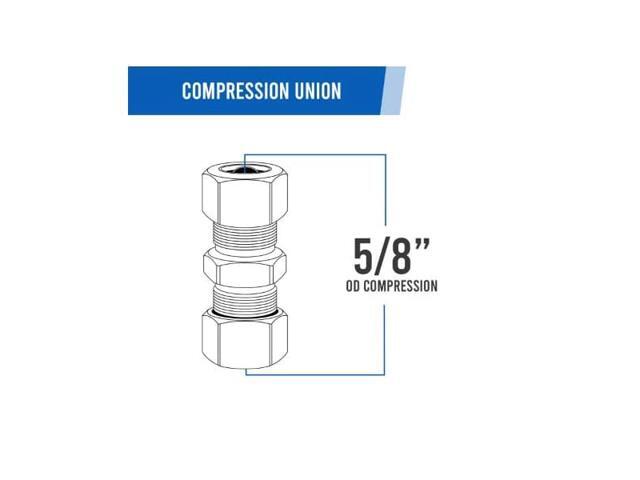 EVERFLOW C62-58-NL 5/8' O. D. COMP Union Pipe Fitting; Lead Free Brass