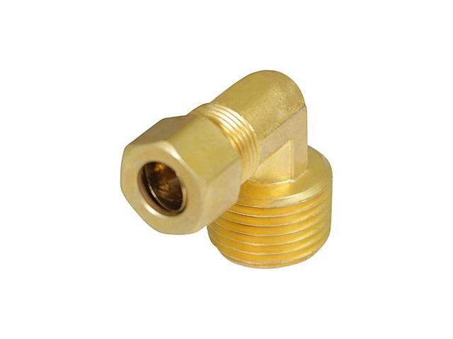 EVERFLOW C69R-3812-NL 3/8 O. D. COMP x 1/2 MIP Reducing 90 Degree Elbow Pipe