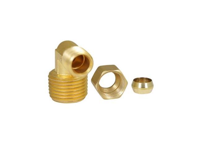 EVERFLOW C69R-3812-NL 3/8 O. D. COMP x 1/2 MIP Reducing 90 Degree Elbow Pipe