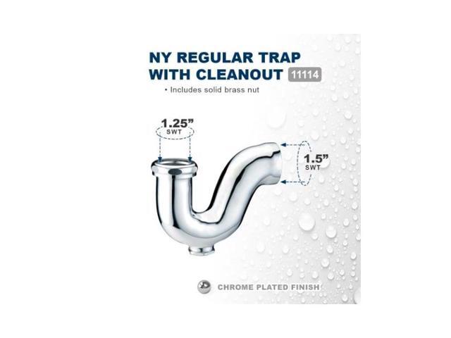 EVERFLOW 11114 NY Regular Trap w/Drain Plug for Tubular Drain Applications,