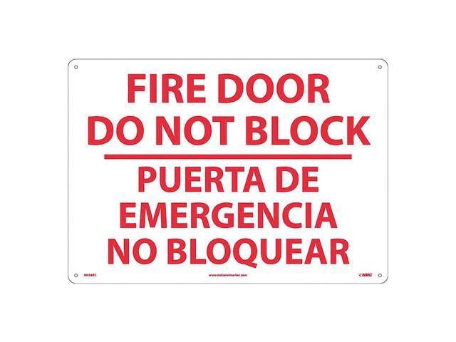 Photos - Chandelier / Lamp NMC M436RC Fire Door Do Not Block Sign - Bilingual 