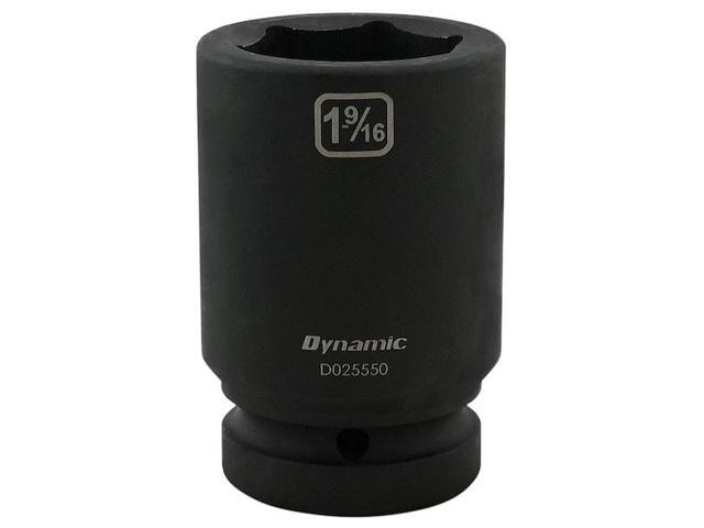 DYNAMIC D025550 1' Drive Deep Socket, Black Phosphate, Tools 1-9/16' X 1'