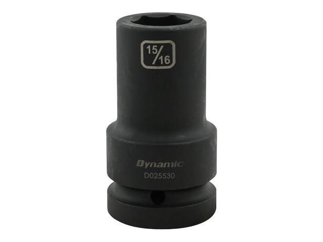 DYNAMIC D025530 1' Drive Deep Socket, Black Phosphate, Tools 15/16' X 1' Drive,