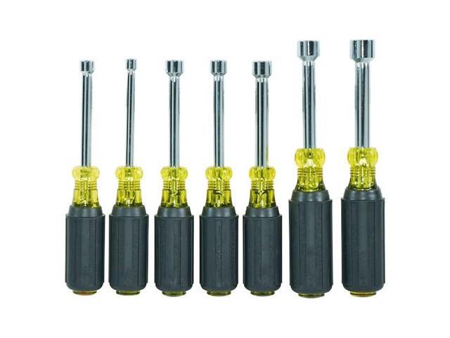 KLEIN TOOLS 631M Nut Driver Set, Magnetic Nut Drivers, 3-Inch Shaft, 7-Piece