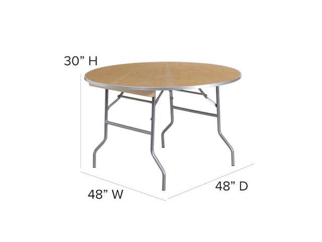 48'' Round HEAVY DUTY Birchwood Folding Banquet Table with METAL Edges