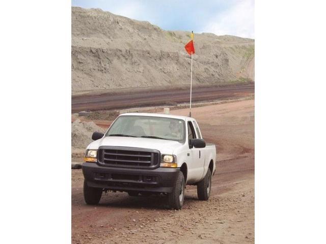 CHECKERS FS12-SPQD-O Warning Whip, White Whip, Orange Flag, Fiber Glass, Split