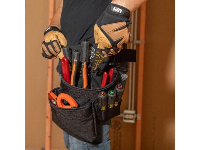 KLEIN TOOLS 5709XL Tool Belt, Tool Belt, Black, Nylon, 11 Pockets