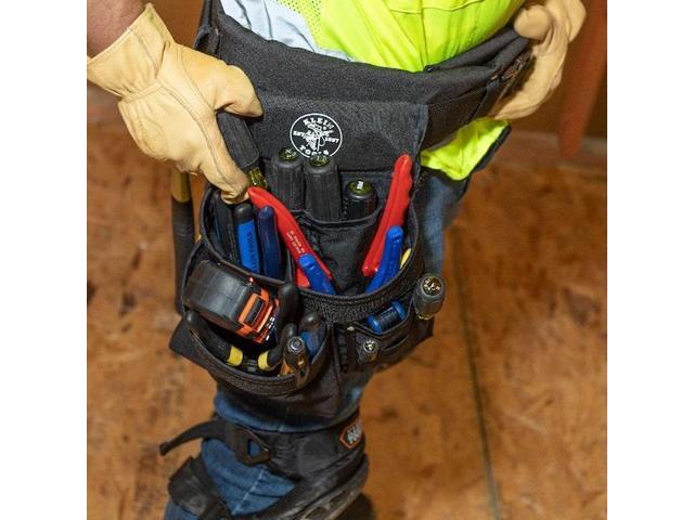 KLEIN TOOLS 5709XL Tool Belt, Tool Belt, Black, Nylon, 11 Pockets