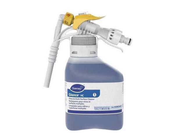 DIVERSEY 93063402 Liquid Glass and All Purpose Cleaner, 1.5L, Blue, Unscented