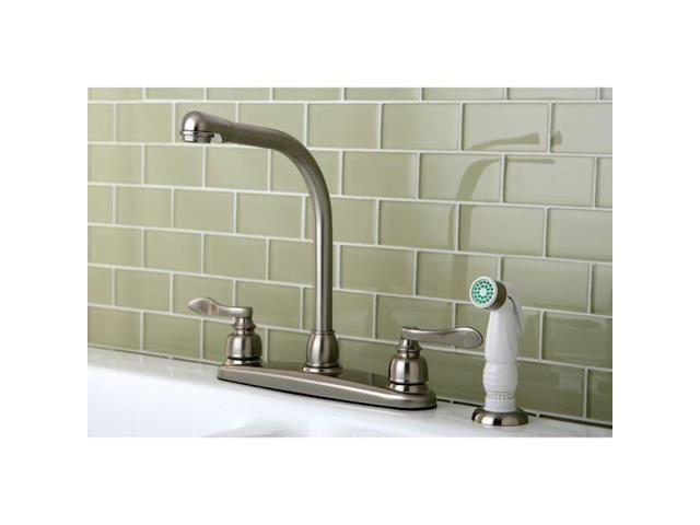 Kingston Brass KB8758NFL NUWAVE FRENCH 8in Centerset High Arch Kitchen Faucet wi