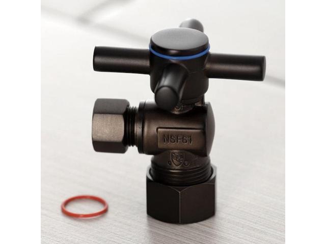 Kingston Brass CC53305DX Concord 5/8' x 3/8' O. D. Comp, Quarter Turn Angle Stop Valve, Oil Rubbed Bronze