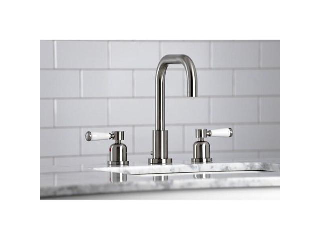 Kingston Brass FSC8938DPL Paris Widespread Bathroom Faucet with Brass Pop-Up, Brushed Nickel