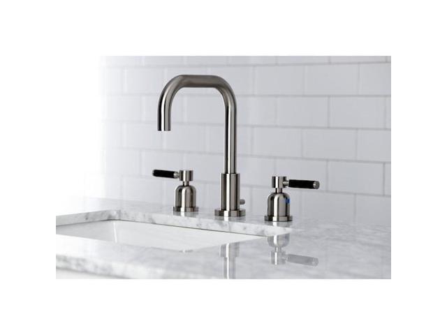 Kingston Brass FSC8938DKL Kaiser Widespread Bathroom Faucet with Brass Pop-Up, Brushed Nickel