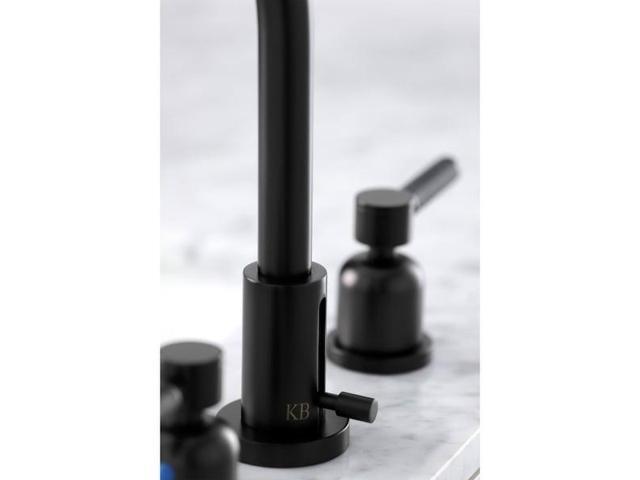 Kingston Brass FSC8930DKL Kaiser Widespread Bathroom Faucet with Brass Pop-Up, Matte Black