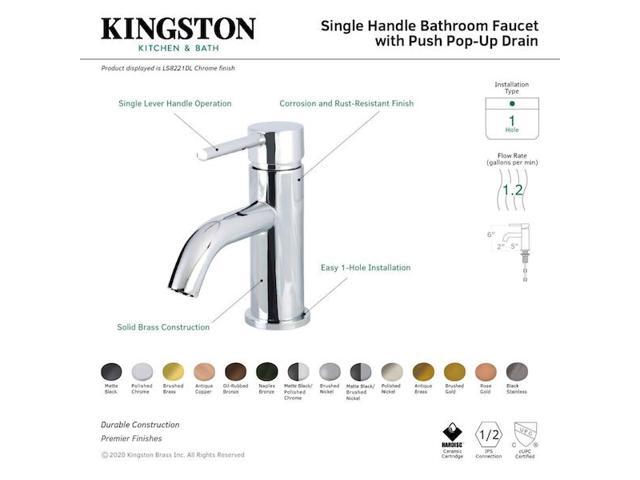 Fauceture LS8229DL Concord Single-Handle Monoblock Bathroom Faucet, Matte Black/Brushed Nickel