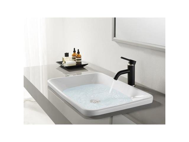 Fauceture LS8229DL Concord Single-Handle Monoblock Bathroom Faucet, Matte Black/Brushed Nickel