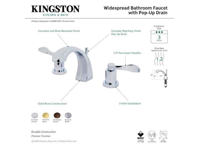 Kingston Brass KS4988DFL 8 in. Widespread Bathroom Faucet, Brushed Nickel