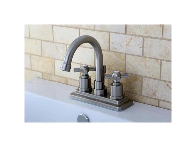 Kingston Brass KS8668ZX Kingston Brass Millennium 4 in. Centerset Lavatory Faucet, Satin Nickel