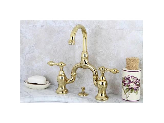 kingston brass ks7992al english country lavatory faucet with brass popup, polished brass