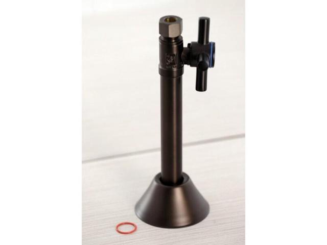 Kingston Brass CC83255DX Concord 1/2' Sweat x 3/8' O. D. Comp Straight Shut Off Valve with 5' Extension, Oil Rubbed Bronze