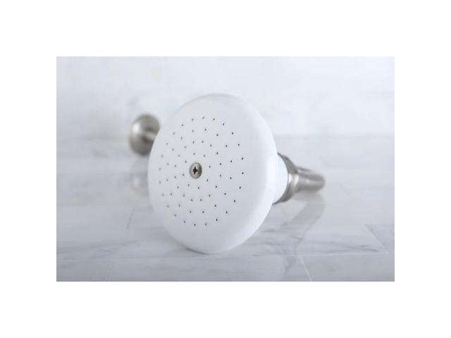 Kingston Brass P50SNCK Victorian Ceramic Showerhead with 12' Shower Arm Combo, Brushed Nickel