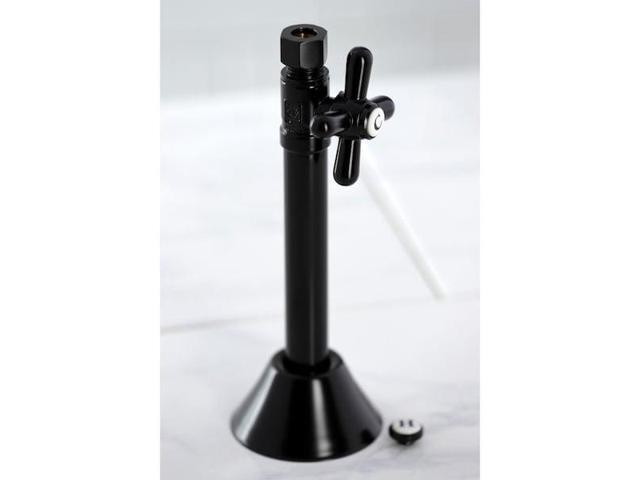 Kingston Brass CC83250X 1/2' Sweat, 3/8' O. D. Comp Straight Shut-off Valve with 5' Extension, Matte Black