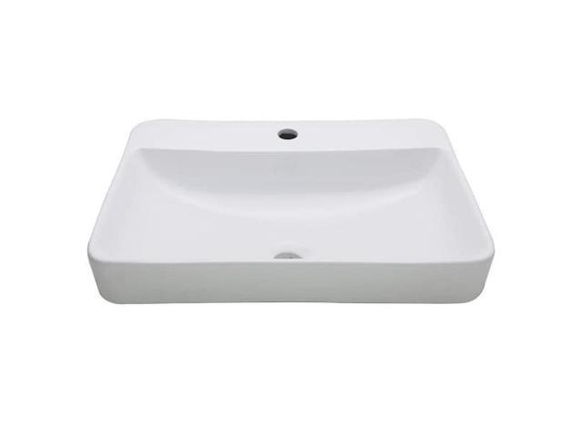 FAUCETURE EV2318 EV2318 Century 23' Rectangular Ceramic Drop-In Bathroom Sink,