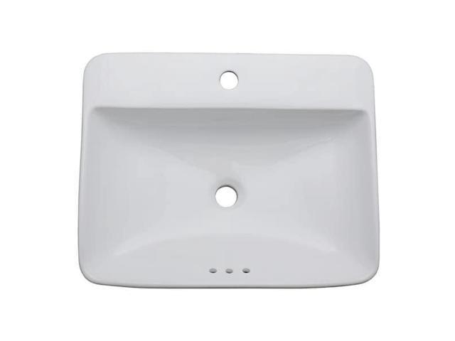 FAUCETURE EV2318 EV2318 Century 23' Rectangular Ceramic Drop-In Bathroom Sink,