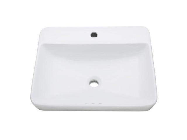 FAUCETURE EV2318 EV2318 Century 23' Rectangular Ceramic Drop-In Bathroom Sink,
