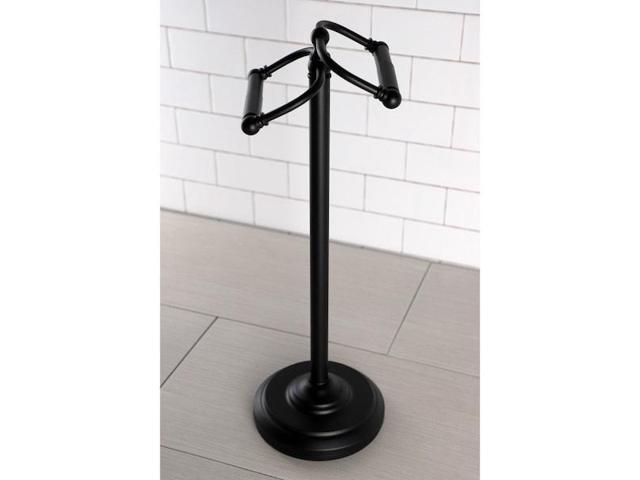 Kingston Brass CC2200 Vintage Freestanding Double Roll Toilet Paper Holder, Matte Black