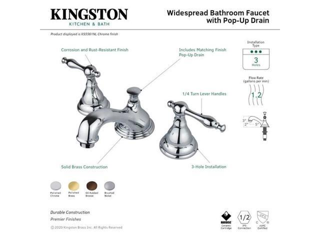 Kingston Brass KS5565NL 8 in. Widespread Bathroom Faucet, Oil Rubbed Bronze
