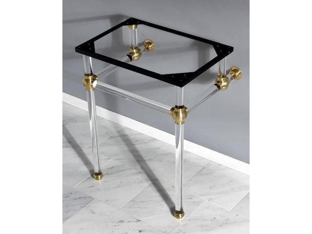 Fauceture VAH242030SB Console Basin Holder with Acrylic Pedestal, Brushed Brass