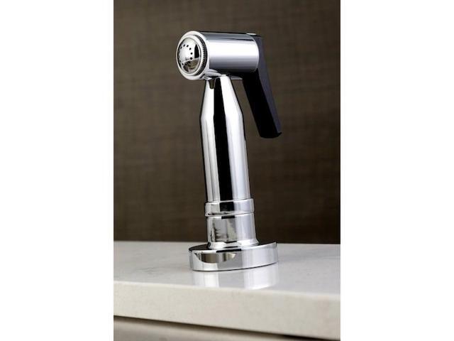 Kingston Brass KS8271DLBS Concord Two-Handle Bridge Kitchen Faucet with Brass Side Sprayer, Polished Chrome
