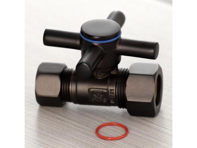 Kingston Brass CC44455DX Concord 5/8' IPS x 1/2' O. D. Comp Quarter Turn Straight Valve, Oil Rubbed Bronze