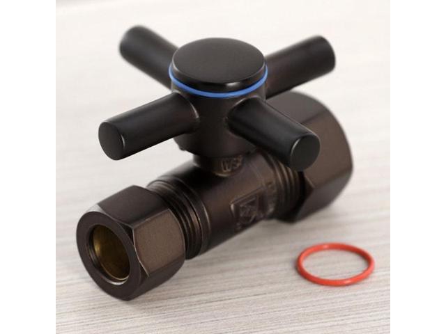 Kingston Brass CC44455DX Concord 5/8' IPS x 1/2' O. D. Comp Quarter Turn Straight Valve, Oil Rubbed Bronze