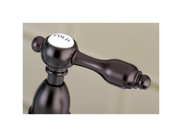 Kingston Brass KS1275TALBS Tudor 8' Center Kitchen Faucet With Brass Sprayer
