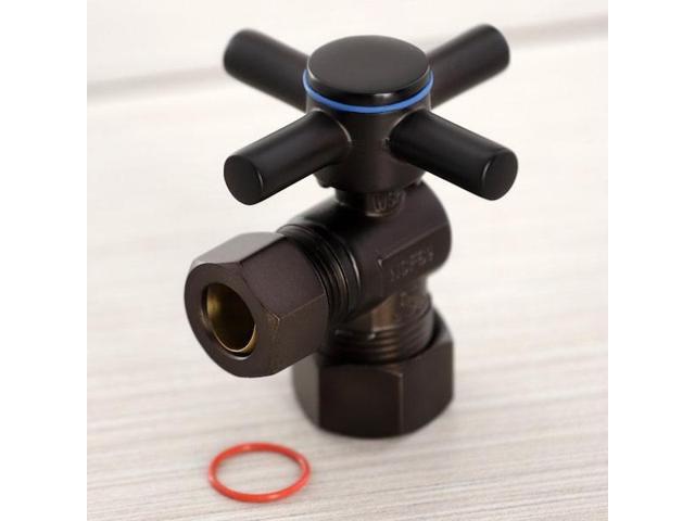 Kingston Brass CC54405DX Concord 5/8' x 1/2' O. D. Comp, Quarter Turn Angle Stop Valve, Oil Rubbed Bronze