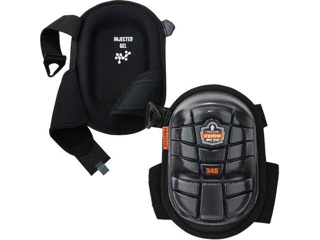 ERGODYNE 345 Knee Pad, Hard Shell, Gel, Foam Pad, Rubber Cap, Clip Closure, 2