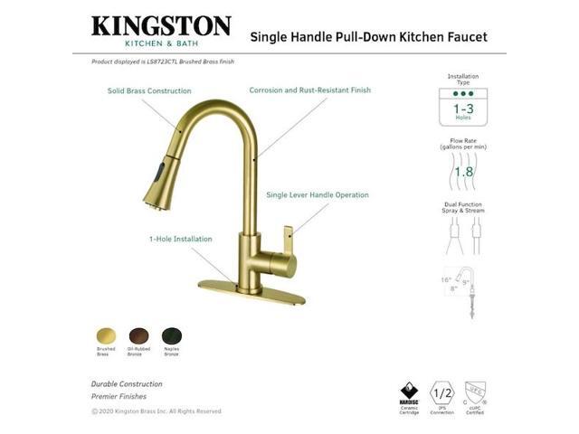 GOURMETIER LS8725CTL LS8725CTL Continental Single-Handle Pull-Down Kitchen