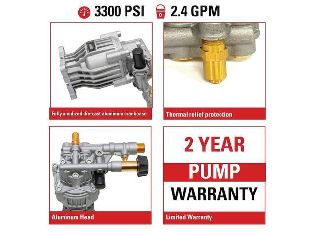 SIMPSON 90028 Axial Cam Pump Kit, 3300 PSI, 2.4 GPM, 3/4 in OD, Aluminum,