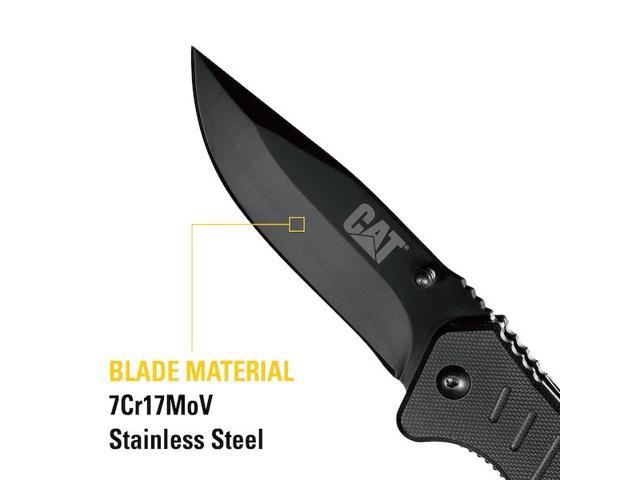 CAT 980012 8 Inch Folding Knife with Seat Belt Cutter and Glass Break